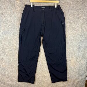 Craghoppers Kiwi Classic Pants Men 38S Black Cotton Cargo Pockets Hiking Outdoor